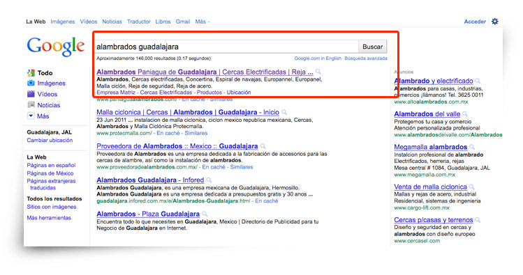 Posicionamiento Google